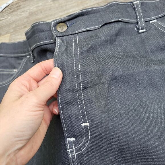 Blue Delta bespoke custom seamstress made in USA jeans grey & white stitch short - Picture 8 of 11